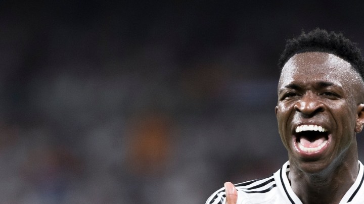 Vinicius Jr of Real Madrid during the La Liga 2024/25 match between Real Madrid and Real Betis at Santiago Bernabeu Stadium in Madrid, Spain, on September 1, 2024. (Photo by Guillermo Martinez)