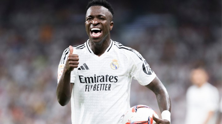 Vinicius Jr of Real Madrid during the La Liga 2024/25 match between Real Madrid and Real Betis at Santiago Bernabeu Stadium in Madrid, Spain, on September 1, 2024. (Photo by Guillermo Martinez)