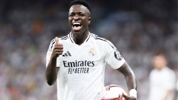 Vinicius Jr of Real Madrid during the La Liga 2024/25 match between Real Madrid and Real Betis at Santiago Bernabeu Stadium in Madrid, Spain, on September 1, 2024. (Photo by Guillermo Martinez)