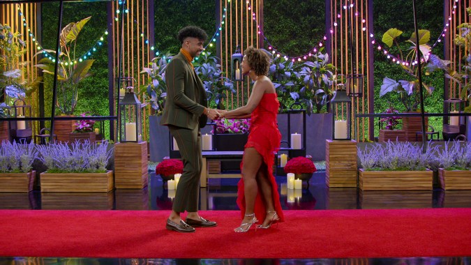 Love Is Blind. (L to R) Ramses Prashad, Marrisa George in episode 705 of Love Is Blind. Cr. Courtesy of Netflix © 2024