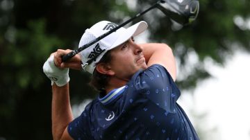 INZAI, JAPAN - OCTOBER 27: Nico Echavarria of Colombia hits his tee shot on the 17th hole during the final round of the Zozo Championship 2024 at Accordia Golf Narashino Country Club on October 27, 2024 in Inzai, Chiba, Japan. (Photo by Lintao Zhang/Getty Images)