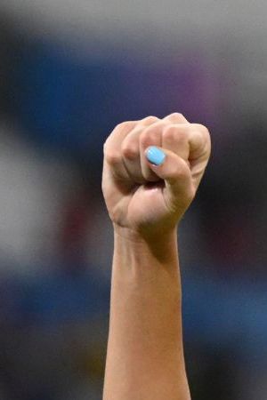 MARSEILLE, FRANCE - AUGUST 06: Gabi Portilho #18 of Team Brazil celebrates victory after the Women's semifinal match between Brazil and Spain during the Olympic Games Paris 2024 at Stade de Marseille on August 06, 2024 in Marseille, France. (Photo by Clive Mason/Getty Images)