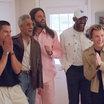 Queer Eye. (L to R) Antoni Porowski, Tan France, Jonathan Van Ness, Karamo Brown, Jeremiah Brent in episode 902 of Queer Eye. Cr. Courtesy Of Netflix © 2024