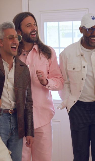 Queer Eye. (L to R) Antoni Porowski, Tan France, Jonathan Van Ness, Karamo Brown, Jeremiah Brent in episode 902 of Queer Eye. Cr. Courtesy Of Netflix © 2024