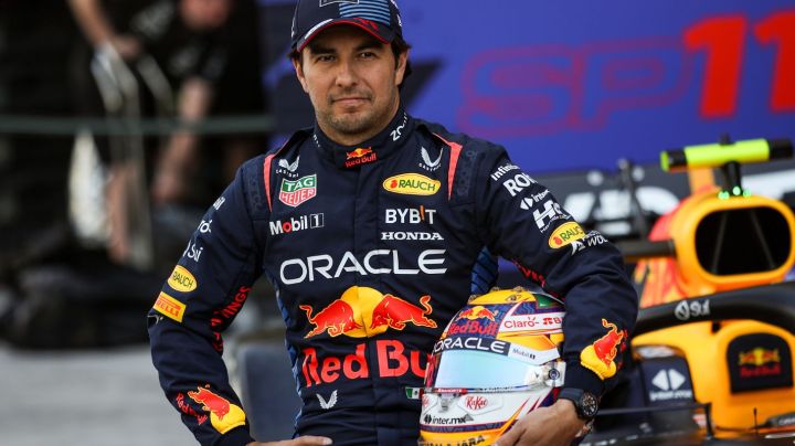 Sergio Pérez of Red Bull Racing RB20 poses for a portrait during the F1 Grand Prix of Abu Dhabi at Yas Marina Circuit in Abu Dhabi, United Arab Emirates, on December 5, 2024. (Photo by Gongora/NurPhoto via Getty Images)