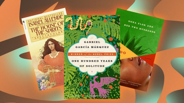 Magical realism books collage