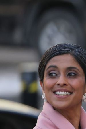WASHINGTON, DC - JANUARY 20: Usha Vance and Vice President-elect, U.S. Sen. J.D. Vance (R-OH) arrive for service at St. John's Church as part of Inauguration ceremonies on January 20, 2025 in Washington, DC. Donald Trump takes office for his second term as the 47th president of the United States. (Photo by Scott Olson/Getty Images)
