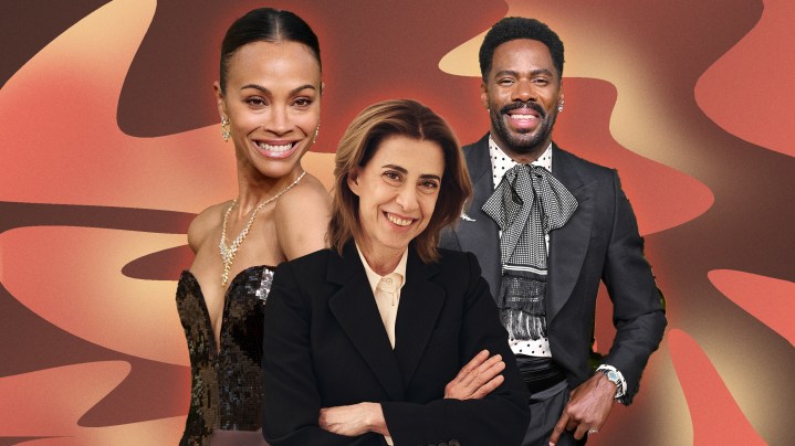 Zoe Saldaña, Fernanda Torres, and Colman Domingo for collage about 2025 Oscar nominations