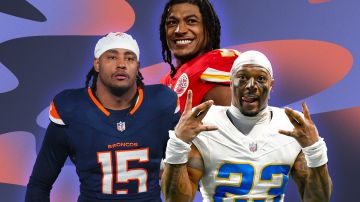 Isiah Pacheco, Nik Bonitto, and Tony Jefferson for a cover on Latino NFL Players heading to the 2025 NFL Playoffs