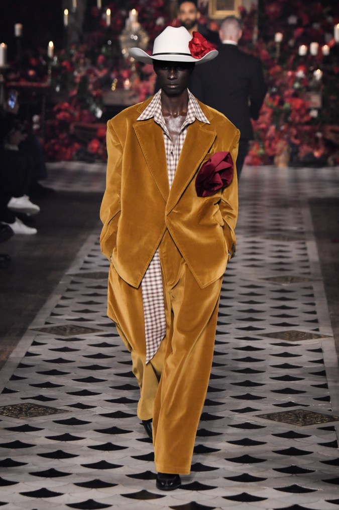 PARIS, FRANCE - JANUARY 24: A model walks the runway during the Willy Chavarria Ready to Wear Fall/Winter 2025-2026 fashion show as part of the Paris Men Fashion Week on January 24, 2025 in Paris, France. (Photo by SAVIKO/Gamma-Rapho via Getty Images)