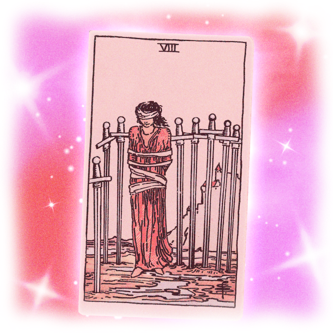 Eight of Swords Tarot card for March Tarot reading