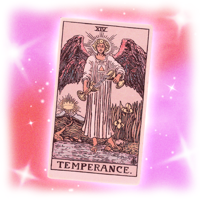 Temperance Tarot card for March Tarot reading