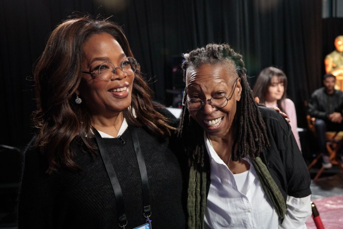 Oprah Winfrey and Whoopi Goldberg at the 2025 Oscars rehearsal