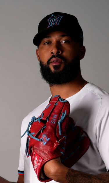 This is a 2025 photo of Sandy Alcantara of the Miami Marlins baseball team. This image reflects the Marlins active roster as of Wednesday, Feb. 19, 2025, when this image was taken. (AP Photo/Jeff Roberson)