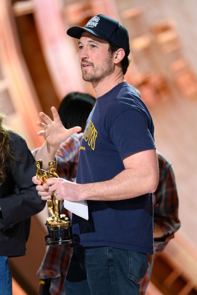 Miles Teller at the 2025 Oscars rehearsal