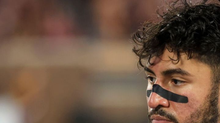 Iowa defensive back Sebastian Castro looks on during an NCAA football game against Minnesota on Saturday, Sept. 21, 2024 in Minneapolis. (AP Photo/Andy Clayton-King)