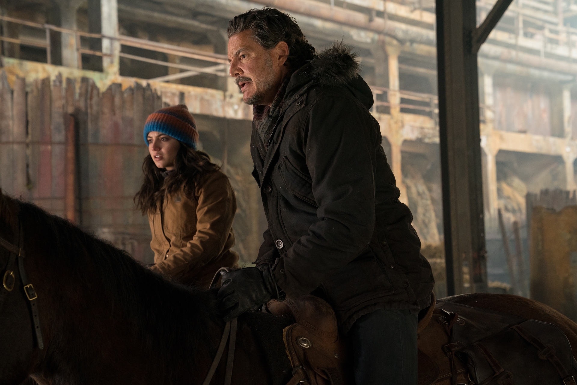 Isabela Merced and Pedro Pascal in The Last of Us season 2