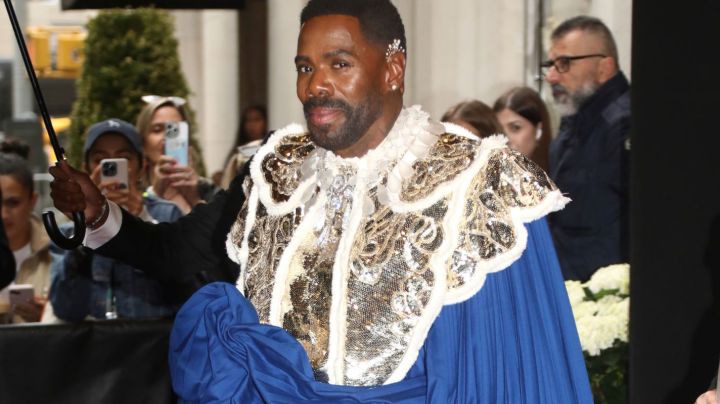 Colman Domingo departs The Carlyle Hotel prior to attending The Metropolitan Museum of Art's Costume Institute benefit gala celebrating the opening of "Superfine: Tailoring Black Style" on Monday, May 5, 2025, in New York. (Photo by Andy Kropa/Invision/AP)