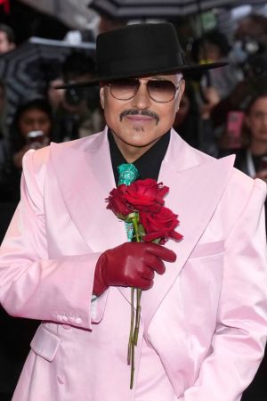 Willy Chavarria departs The Mark Hotel prior to attending The Metropolitan Museum of Art's Costume Institute benefit gala celebrating the opening of "Superfine: Tailoring Black Style" on Monday, May 5, 2025, in New York. (Photo by Charles Sykes/Invision/AP)