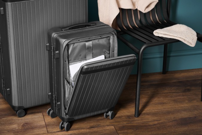 Carl Friedrik Carry-on X inside look of the laptop zip up space at the front of the carry-on