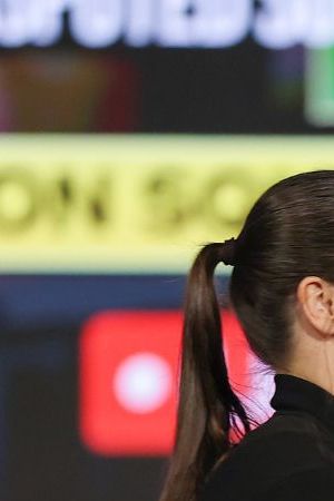 NEW YORK, NEW YORK - APRIL 09: (L-R) Katie Taylor, Jake Paul and Amanda Serrano attend the Katie Taylor vs. Amanda Serrano Press Conference at The Theater at Madison Square Garden on April 09, 2025 in New York City. (Photo by Sarah Stier/Getty Images for Netflix)