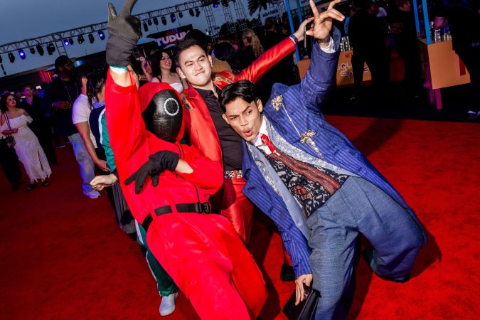 INGLEWOOD, CALIFORNIA - MAY 31: Muhammad Alwi fahry and Aganta Ramadanu attend NETFLIX TUDUM 2025: THE LIVE EVENT at The Kia Forum on May 31, 2025 in Inglewood, California. (Photo by Roger Kisby/Getty Images for Netflix)