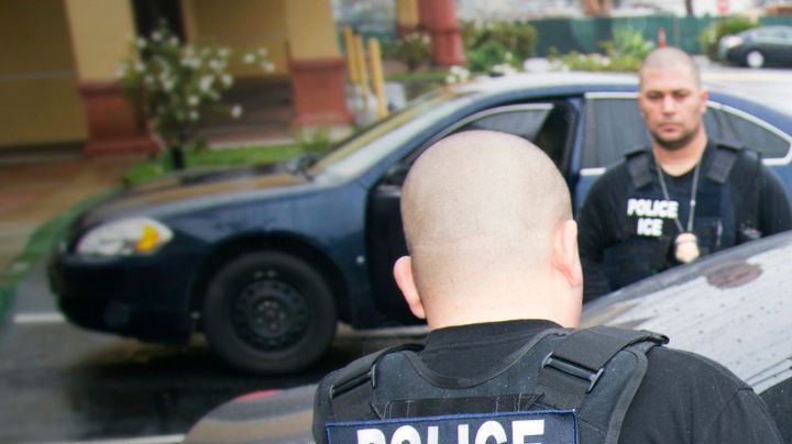 FILE - In this Tuesday, Feb. 7, 2017 photo released by U.S. Immigration and Customs Enforcement, foreign nationals are arrested during a targeted enforcement operation conducted by ICE aimed at immigration fugitives, re-entrants and at-large criminal aliens in Los Angeles. People arrested by deportation officers increasingly have no criminal backgrounds, according to figures released Friday, Feb. 23, 2018, reflecting the Trump administration's commitment to cast a wider net. (Charles Reed/U.S. Immigration and Customs Enforcement via AP)