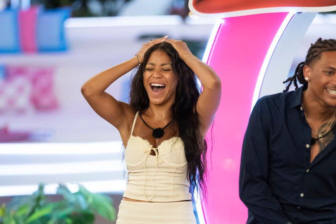 LOVE ISLAND USA -- Episode 708 -- Pictured: (l-r) Amaya Espinal, Taylor Williams -- (Photo by: Ben Symons/Peacock)