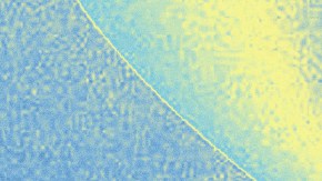 A collage of 3 disabled Latine creators standing in front of a blue and green retro background. Pictured from left to right are Catarina Rivera, Tamara Mena, and Stacey Marlene Valle