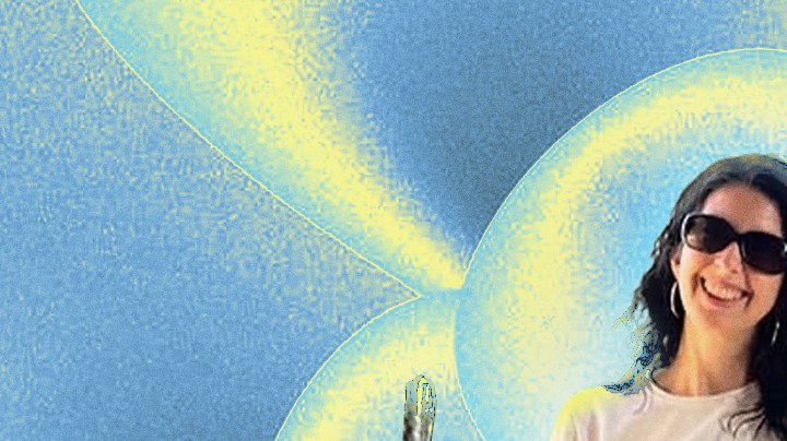 A collage of 3 disabled Latine creators standing in front of a blue and green retro background. Pictured from left to right are Catarina Rivera, Tamara Mena, and Stacey Marlene Valle