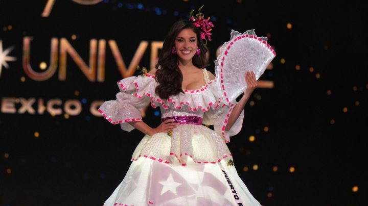 Miss Puerto Rico Jennifer Colón competes in the national costume competition at the Miss Universe Beauty Pageant in Mexico City, Thursday, Nov. 14, 2024. (AP Photo/Fernando Llano)