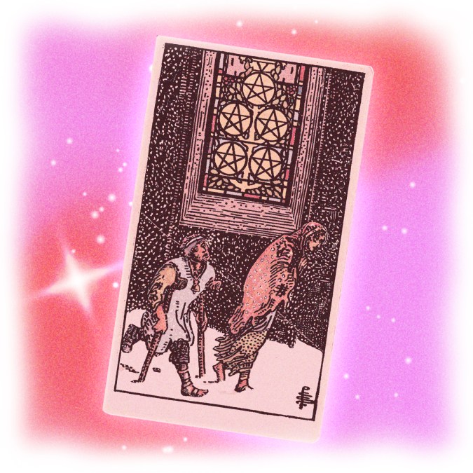 Five of pentacles tarot card