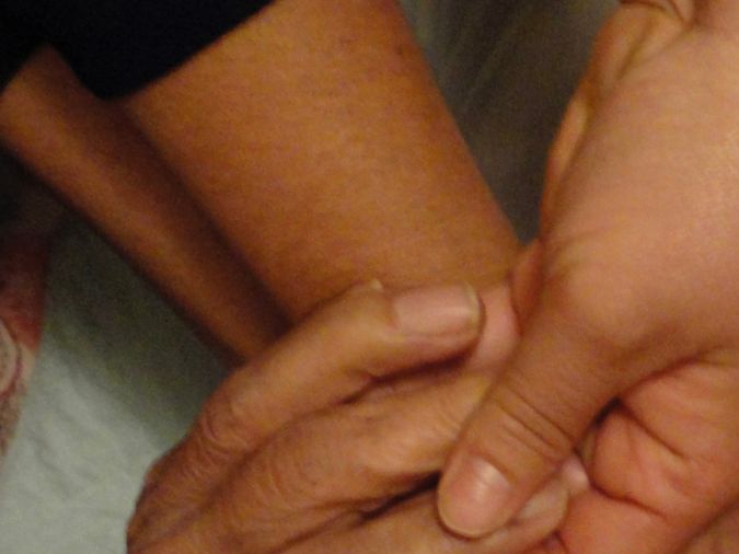 A photograph of a family Marta Guembes helped during the transition process