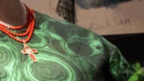 Behind-the-scenes sketches from the film as displayed in the Frankenstein exhibition