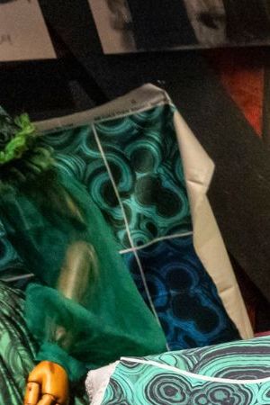 Behind-the-scenes sketches from the film as displayed in the Frankenstein exhibition