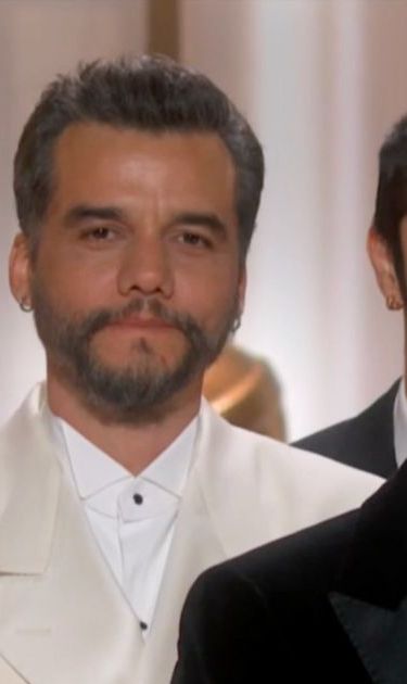 The Secret Agent cast on stage at 2025 golden globes