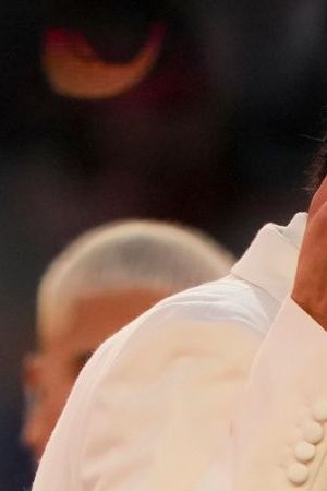 Bad Bunny and Lady Gaga perform during halftime of the NFL Super Bowl 60 football game between the New England Patriots and the Seattle Seahawks, Sunday, Feb. 8, 2026, in Santa Clara, Calif. (AP Photo/Brynn Anderson)