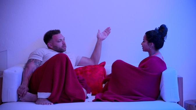 Love Is Blind. (L to R) Devonta Anderson, Brittany Wicker in episode 1006 of Love Is Blind. Cr. Courtesy of Netflix © 2026