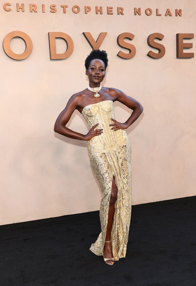 NEW YORK, NEW YORK - JULY 14: Lupita Nyong'o attends the premiere of "The Odyssey" presented by Universal Pictures on July 14, 2026 in New York City. (Photo by Dimitrios Kambouris/Getty Images for Universal Pictures)