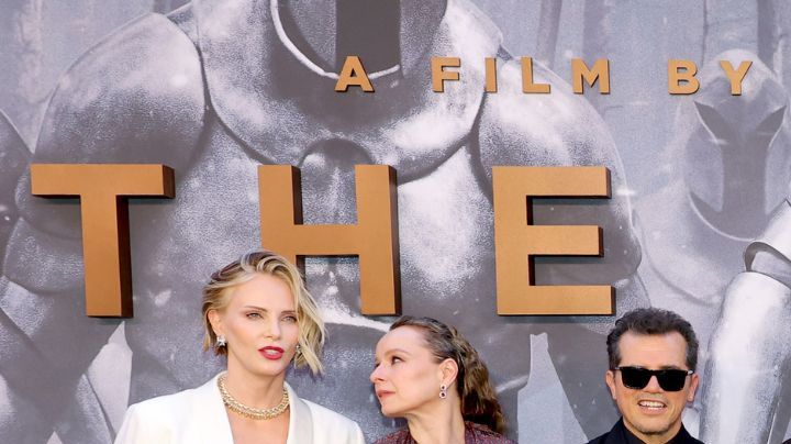 NEW YORK, NEW YORK - JULY 14: (L-R) Charlize Theron, Samantha Morton, John Leguizamo, Tom Holland, Matt Damon, Anne Hathaway, Lupita Nyong'o and Zendaya attend the premiere of "The Odyssey" presented by Universal Pictures on July 14, 2026 in New York City. (Photo by Mike Coppola/Getty Images for Universal Pictures)
