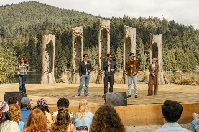 MARIA CANALS-BARRERA, JOE JONAS, NICK JONAS, KEVIN JONAS, SHERRY COLA in Camp Rock 3